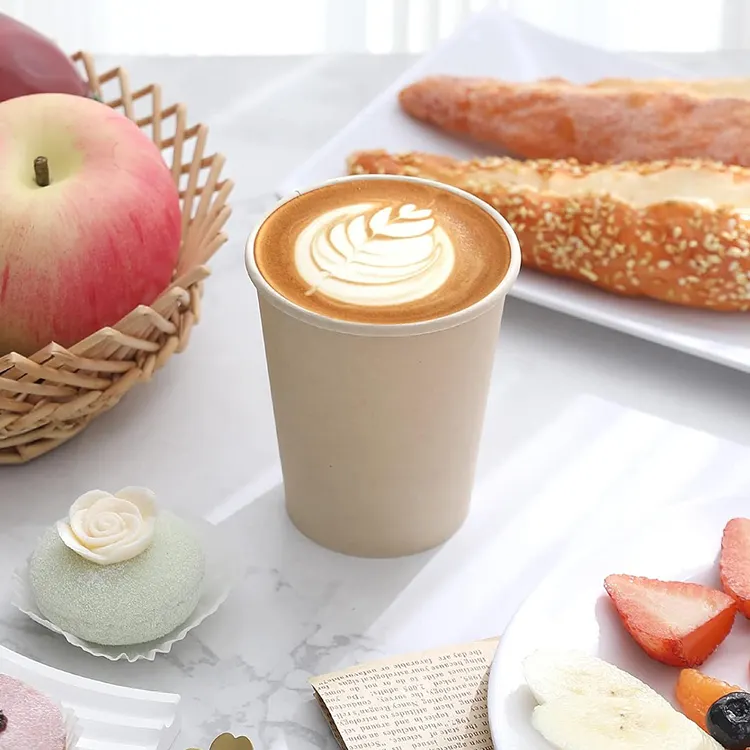 Custom Wholesale Hot Coffee Bamboo Pulp Paper Cup