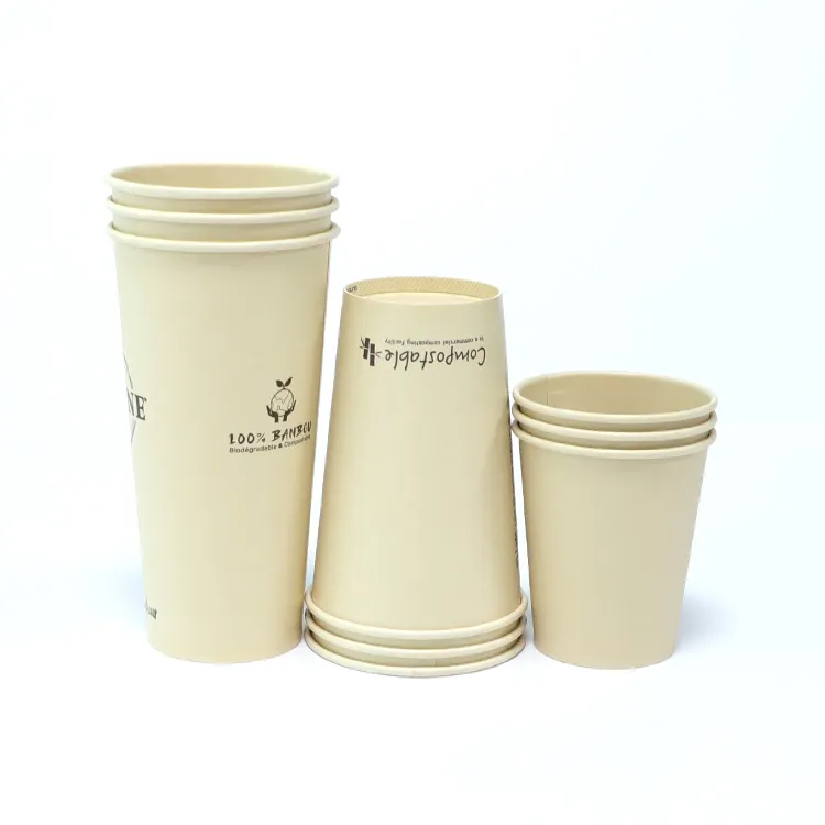 Custom Bamboo Paper Hot Cups Paper Cold Cups With Logo