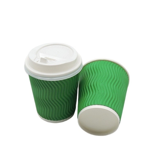 Green Ripple Wall Disposable espresso Paper Coffee Cups