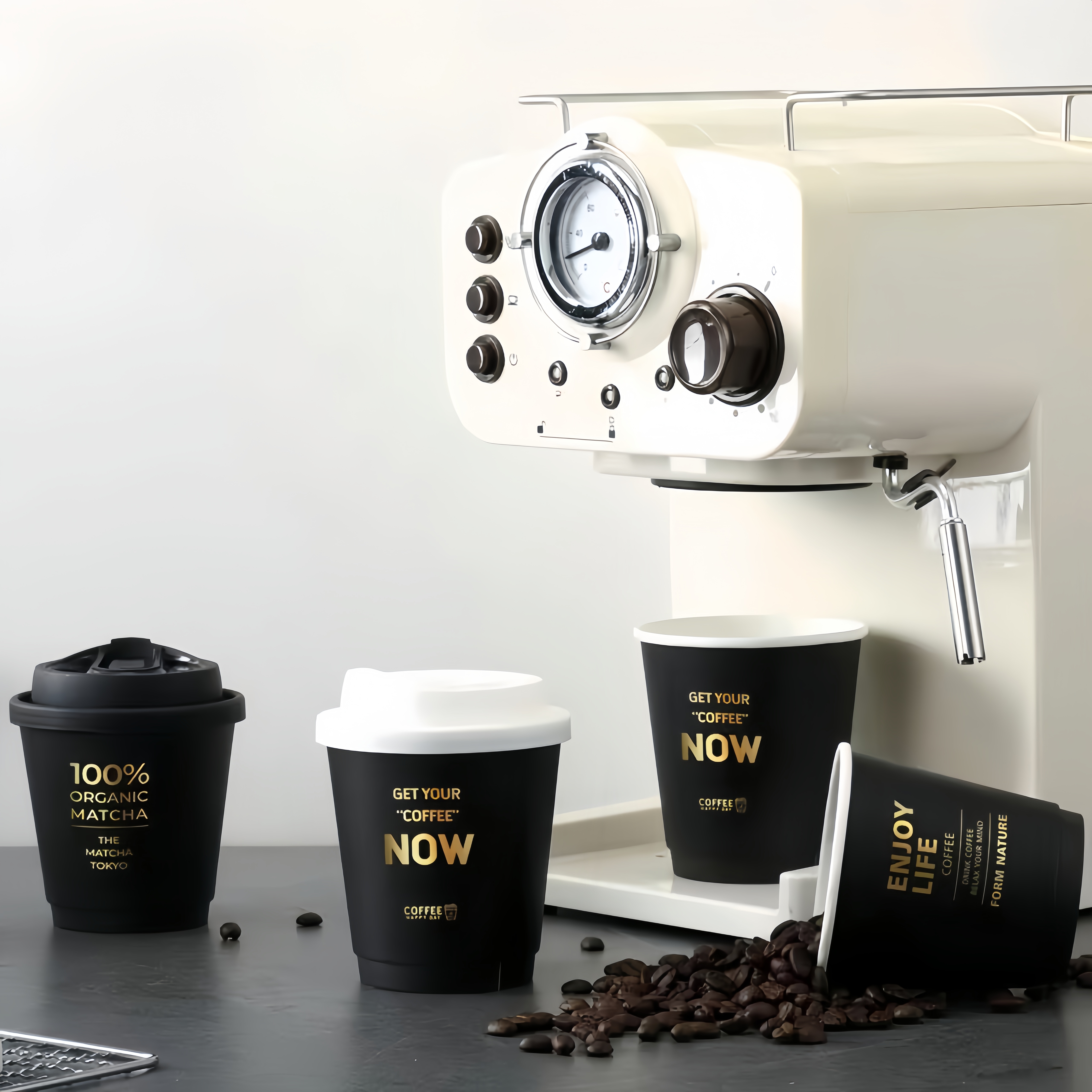 8/10/12/16/20oz Custom Aqueous Coating Paper Cups Double Wall Coffee Cup