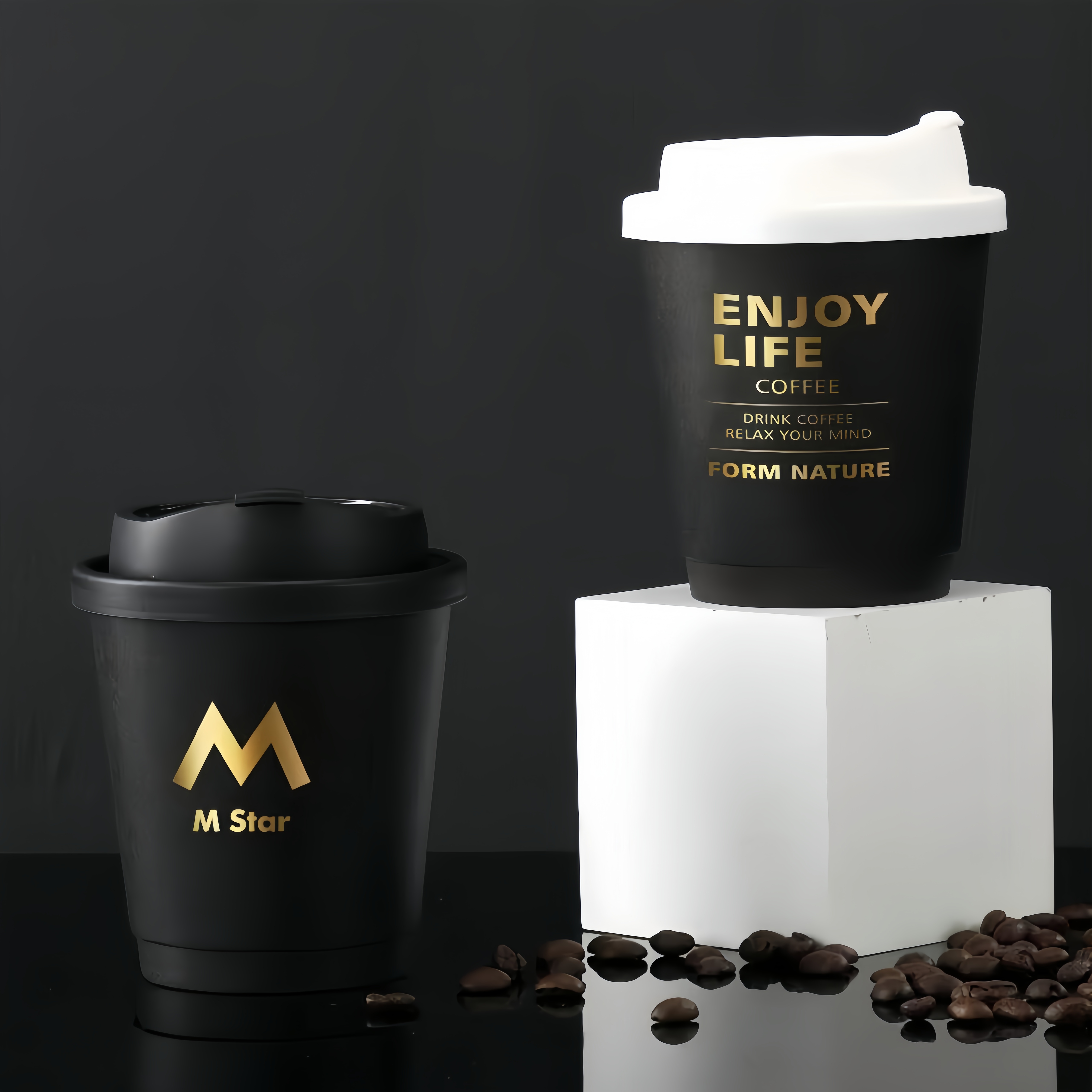 8/10/12/16/20oz Custom Aqueous Coating Paper Cups Double Wall Coffee Cup