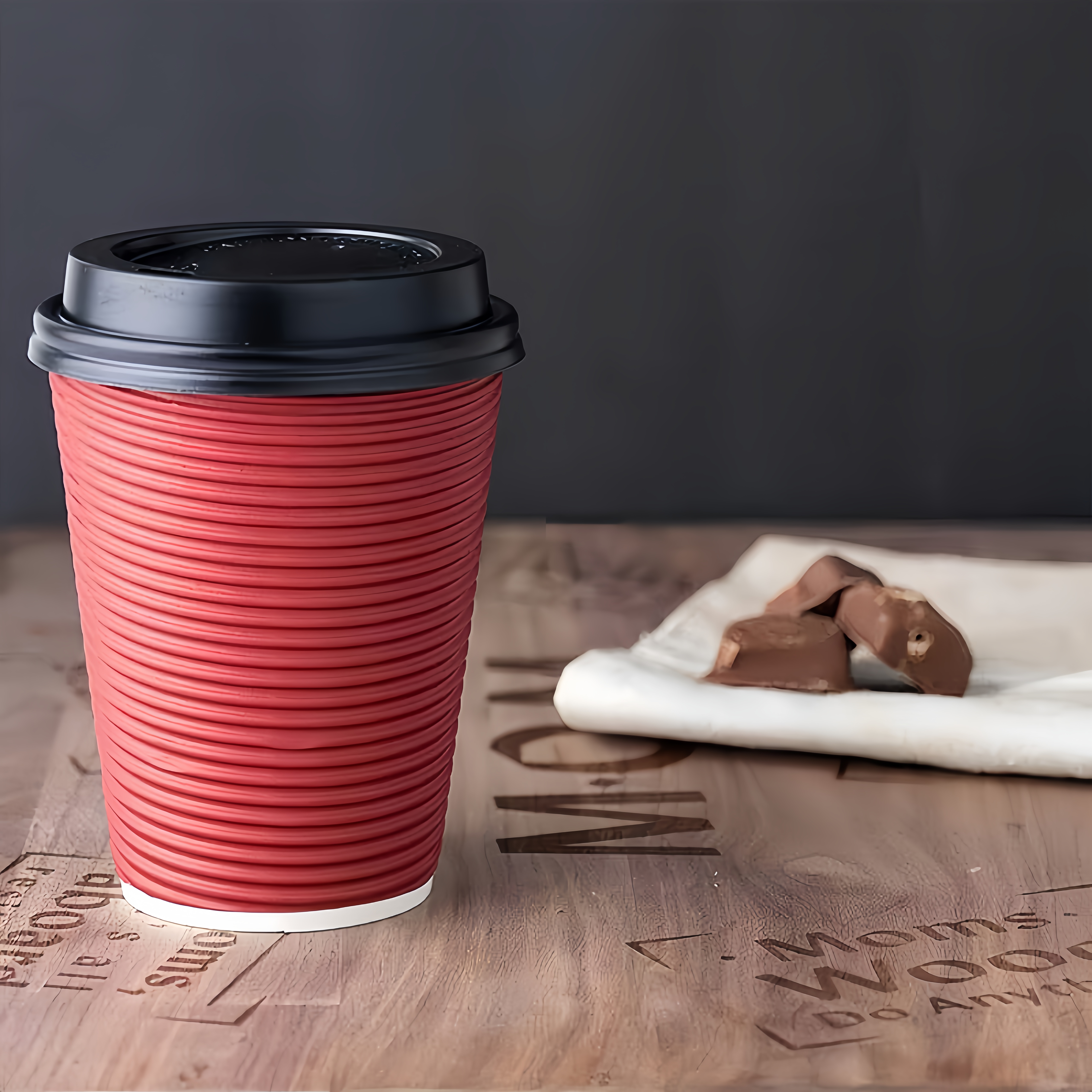 8 oz disposable corrugated paper coffee cups with lids